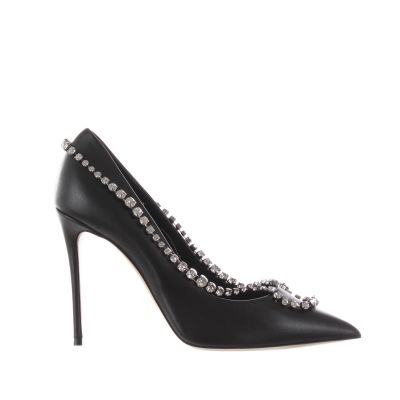 Décolleté julia in nappa con strass