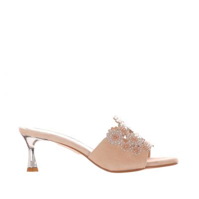 Sabot in camoscio con strass
