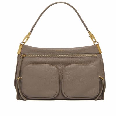 Borsa a mano hyle large in pelle martellata
