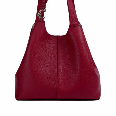 Borsa a spalla c-easy in pelle  con grana