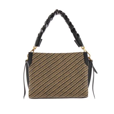 Handbag boheme in paglia e pelle