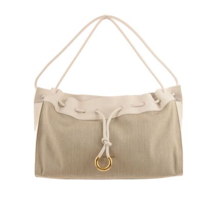 Handbag isabela in canvas e pelle