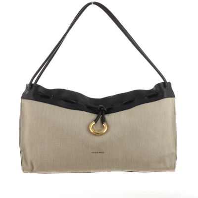 Handbag isabela in canvas e pelle