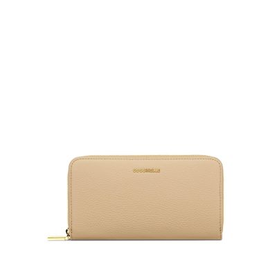 Portafogli metallic soft in pelle con grana