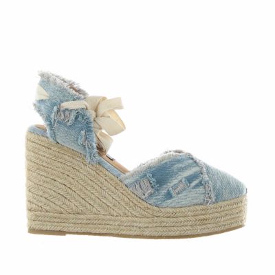 Espadrillas in denim sfrangiato