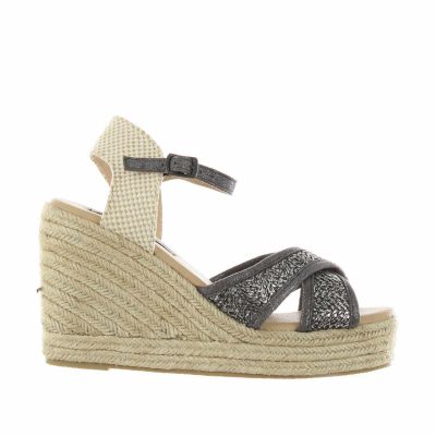 Espadrillas in rafia laminata