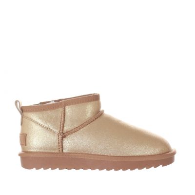 Stivaletto basso in camoscio metallizzato