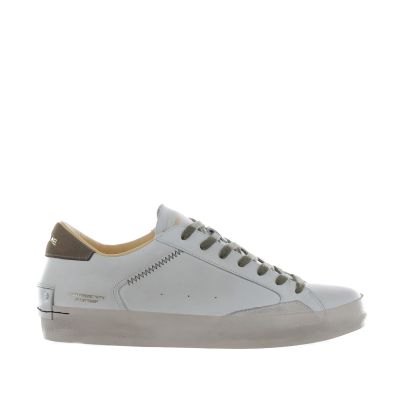 Sneaker distressed in pelle