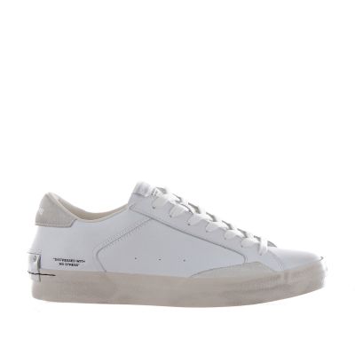 Sneaker distressed in pelle