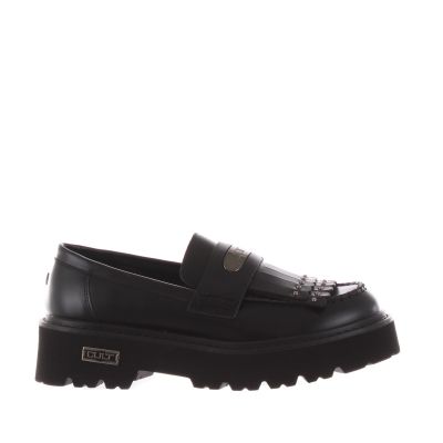 Mocassino slash 4352 in pelle con frangia