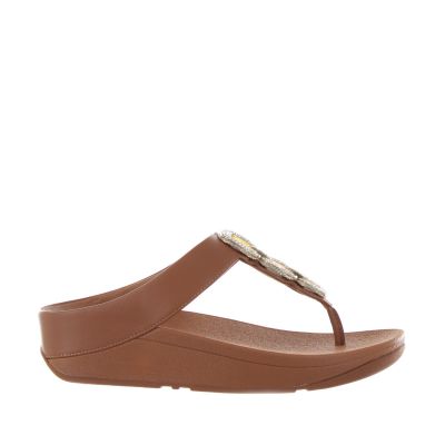 Sandalo infradito fino crystal in pelle