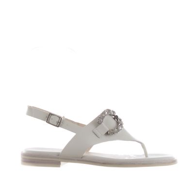 Infradito in pelle con strass