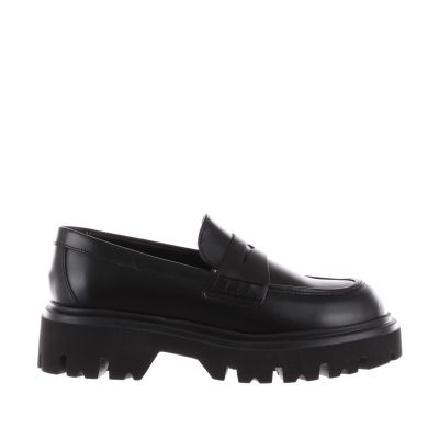 Mocassino con mascherina in pelle
