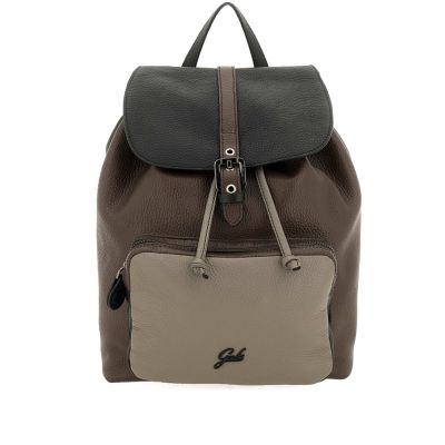 Backpack naisse large in pelle con grana