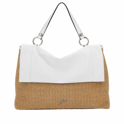 Borsa iolanda taglia l in pelle e paglia