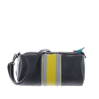 Pochette mallow s in pelle con banda a contrasto