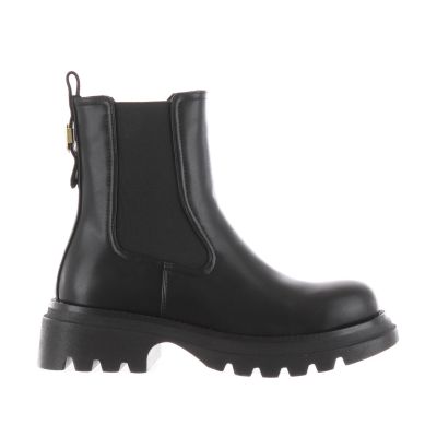 Stivaletto in pelle con inserti elastici