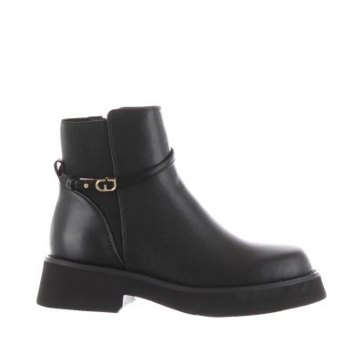 Stivaletto in pelle con zip e inserto elastico
