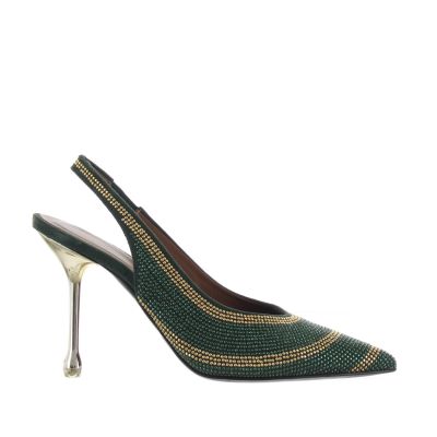 Décolleté slingback in camoscio con borchie