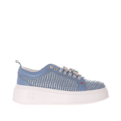 Sneaker in pelle intrecciata intrecciata