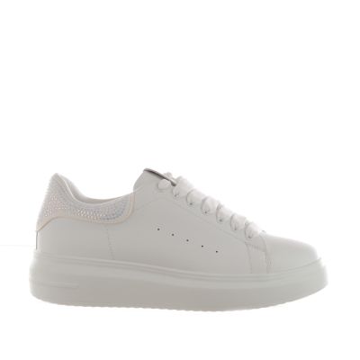 Sneaker in pelle con dettaglio di strass