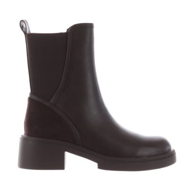 Stivaletto in pelle e camoscio