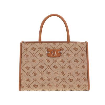 Borsa tote neda in canvas logata e similpelle