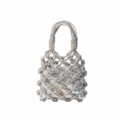 Mini borsa crystal a rete con cristalli