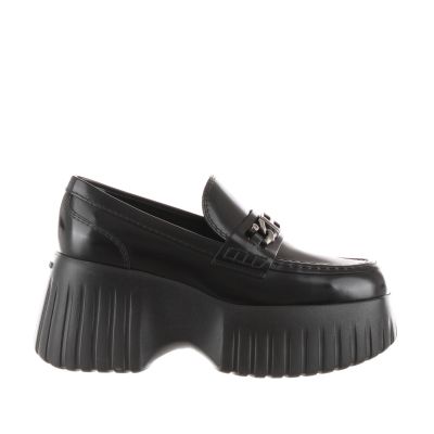 Mocassino platform h-stripes in pelle
