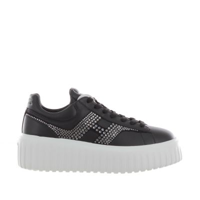Sneaker h-stripes in nappa con h in strass