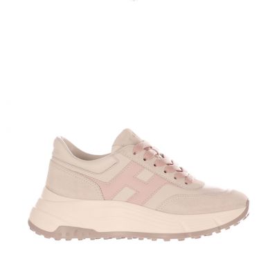 Sneaker hi-fi in camoscio e pelle