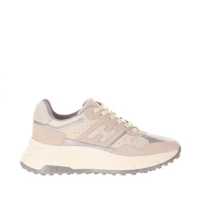 Sneaker hi-fi in camoscio e tessuto tecnico