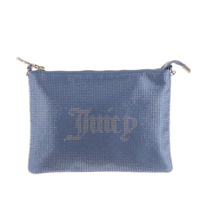 Pochette mia flat pouch in poliestere con strass