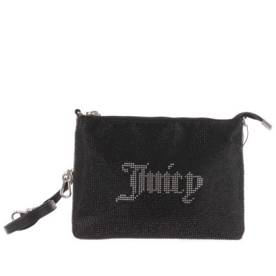 Pochette mia flat pouch in poliestere con strass