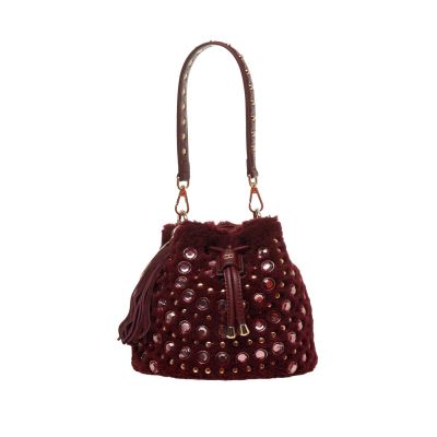 Andromeda small fur bucket in pelliccia sintetica