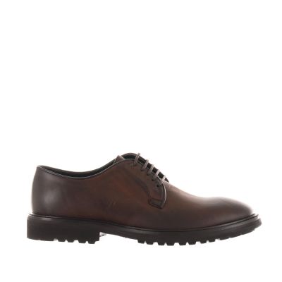 Stringata derby in pelle