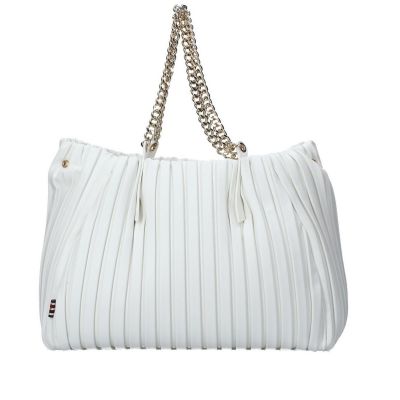 Borsa shopping jasmine medium in similpelle plissé