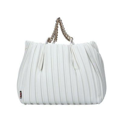 Borsa tote jasmine small in similpelle plissé