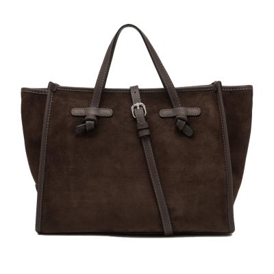 Borsa shopping in camoscio e pelle