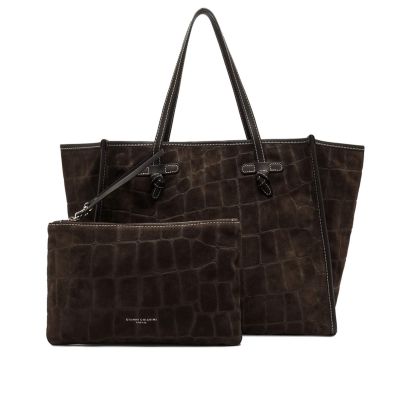 Borsa shopping in camoscio effetto cocco