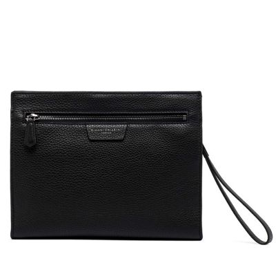 Pochette in pelle martellata