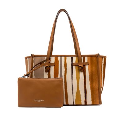 Shopping in canvas e pelle
