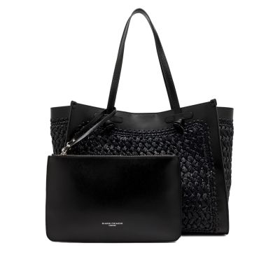 Shopping in rafia e pelle