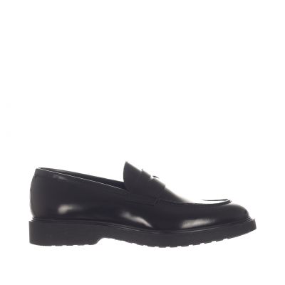 Mocassino con mascherina in pelle