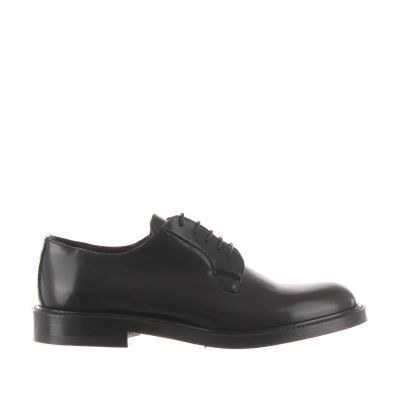 Stringata derby in pelle 