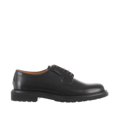 Stringata derby in pelle 
