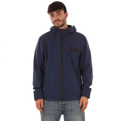 Giacca con cappuccio in tessuto stretch
