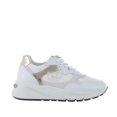 Chunky sneaker in pelle e camoscio