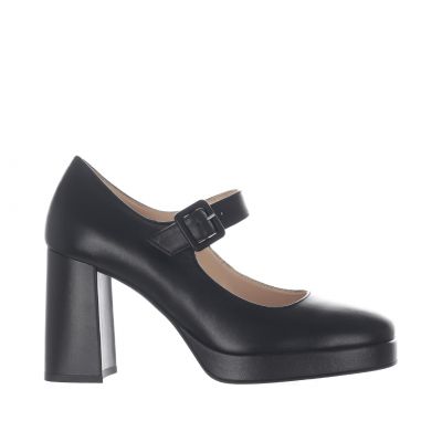 Décolleté con cinturino in nappa
