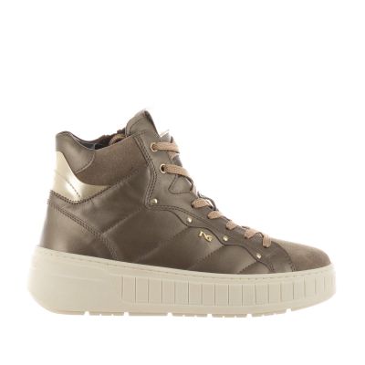 Sneaker high-top in pelle metal